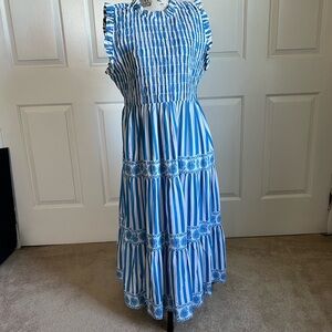 Crown and Ivy Blue and White Striped Women's Dress